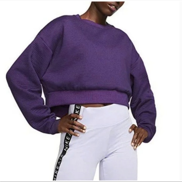Nike Tops - Nike Purple Fleece Cropped Pullover